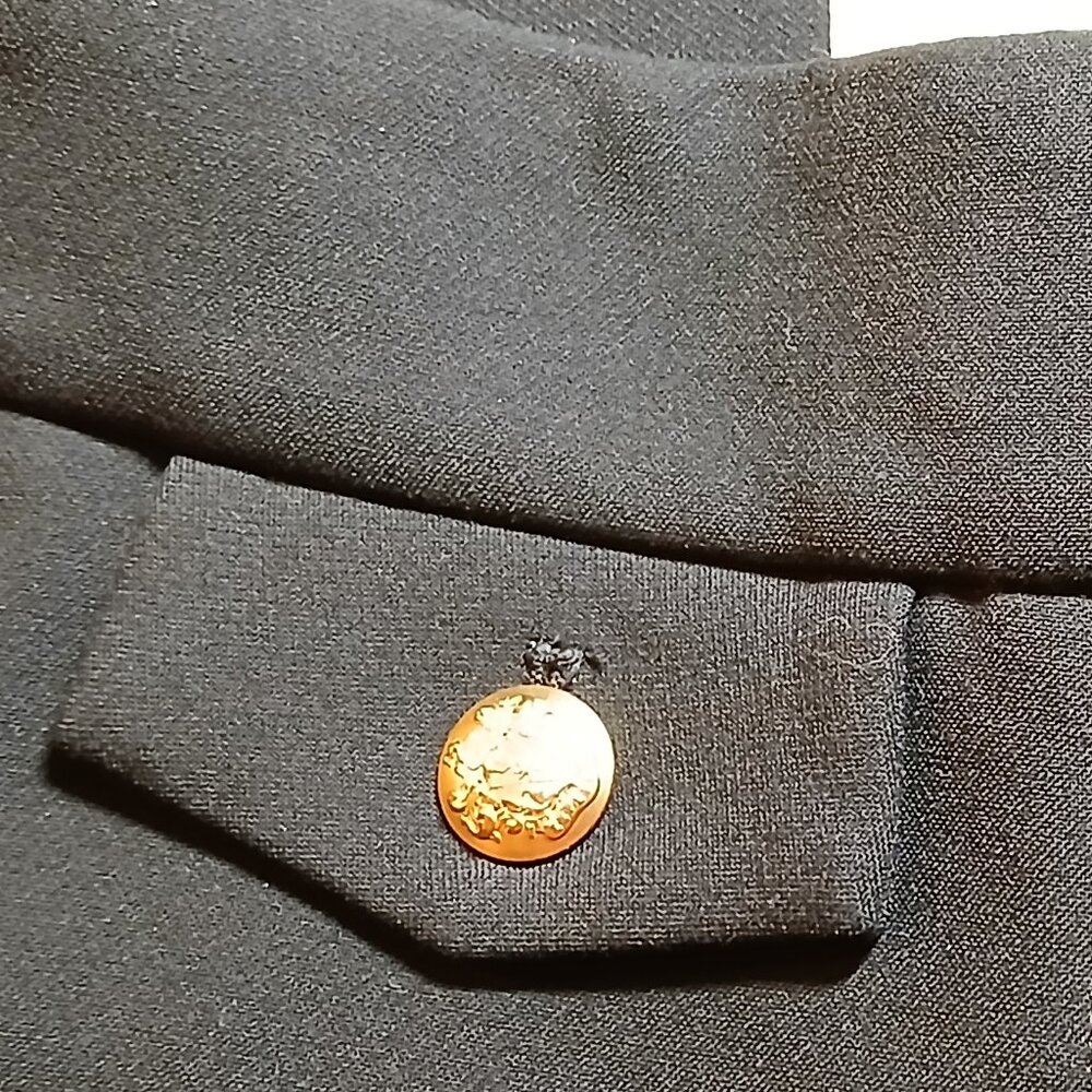 VERONICA BEARD Renzo Slim Leg Ankle Gold Crest Buttons Pants - Like New - Picture 8 of 16